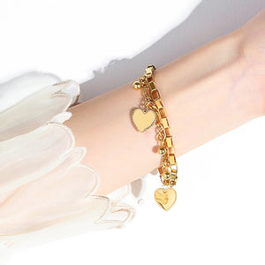 Stainless Steel Double Bracelet W/ Peandant .