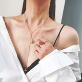 Stainlees Steel Double Necklace W/Cross
