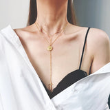 Stainlees Steel Double Necklace W/Cross
