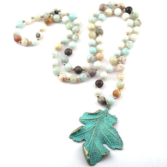 Amazonite Stone W/ Pendant Necklace