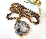 Tiger Eyes Pendant Necklace