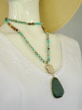 Chrysoprase Stone Long Necklace