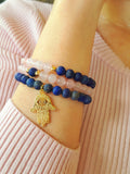 Lapiz Lazuli, Rose Quartz Set Bracelets