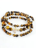 Tiger Eyes & Croos Set Bracelets