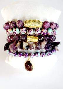 Amethyst Stone Set Bracelets