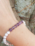 Amethyst & Howlite Stretch Bracelets 1
