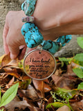 Turquoise Street Bracelet w/ Charm Bible Verse ( Geremiah 31.3)