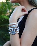 Fresh Water Pearl & Druzy Set Bracelets
