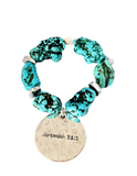 Turquoise Street Bracelet w/ Charm Bible Verse ( Geremiah 31.3)