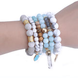 Blue Chalcedony & Labradorite Set Bracelets