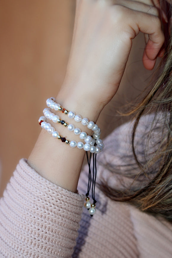 100% Pearl Adjustable Bracelet 3 in 1